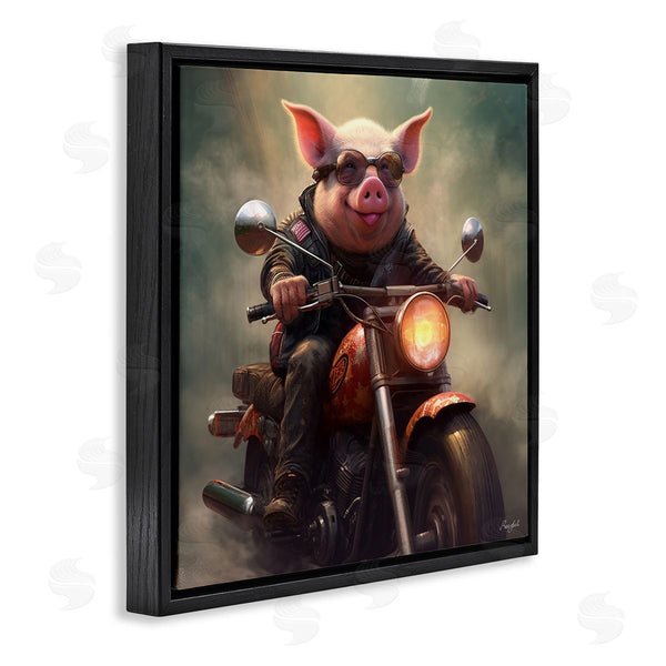 Stupell Industries Roozbeh | Biker Pig On Motorcycle