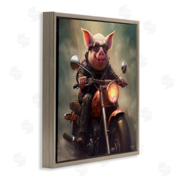 Stupell Industries Roozbeh | Biker Pig On Motorcycle