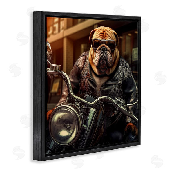 Stupell Industries Roozbeh | Bulldog Biker Portrait