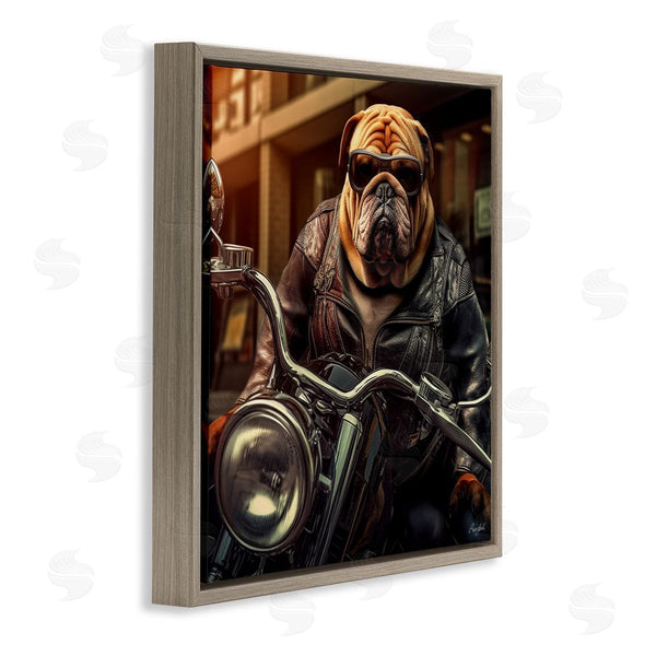 Stupell Industries Roozbeh | Bulldog Biker Portrait