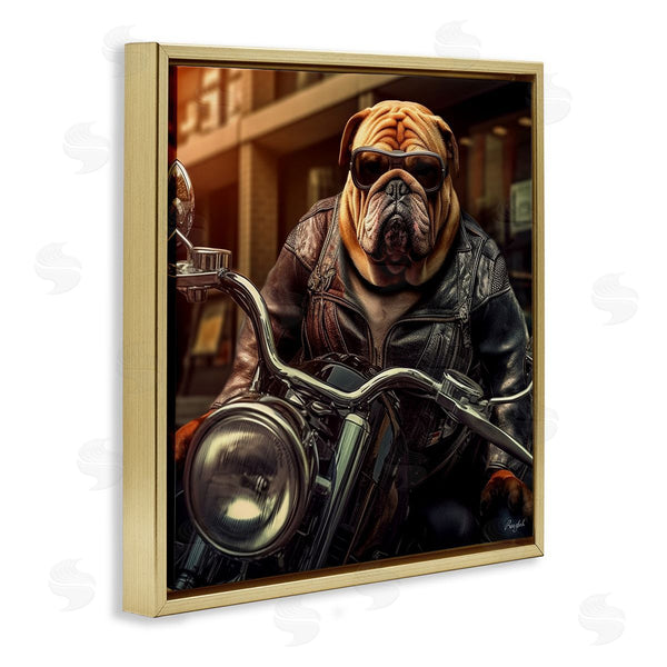 Stupell Industries Roozbeh | Bulldog Biker Portrait
