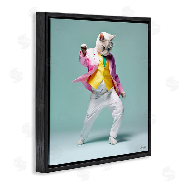 Stupell Industries Roozbeh | Dancing Cat Portrait
