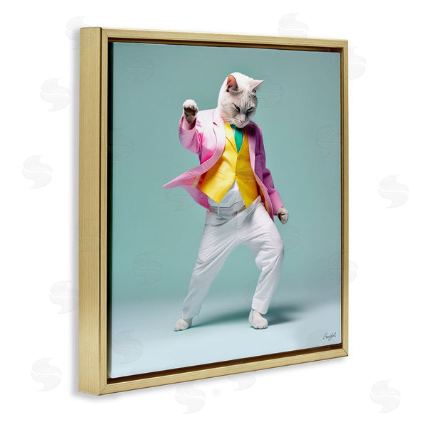 Stupell Industries Roozbeh | Dancing Cat Portrait