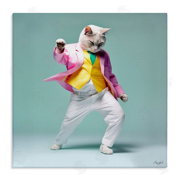 stupell industries Roozbeh | Dancing Cat Portrait