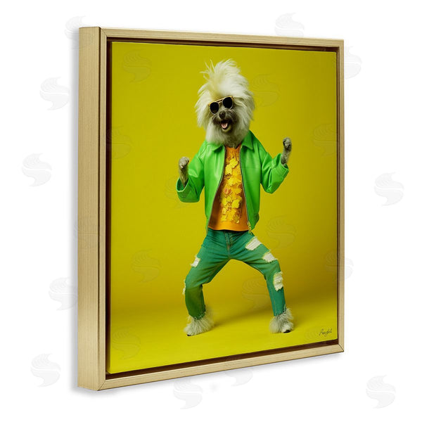Stupell Industries Roozbeh | Dancing Dog In Green