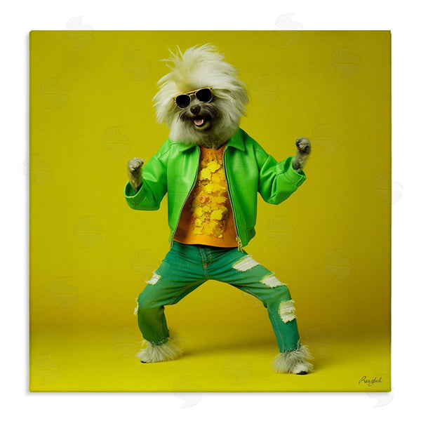 stupell industries Roozbeh | Dancing Dog in Green