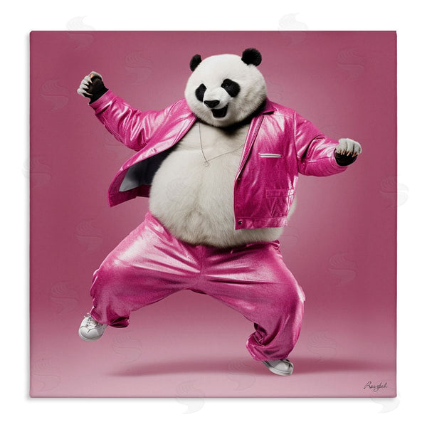 stupell industries Roozbeh | Dancing Panda in Pink