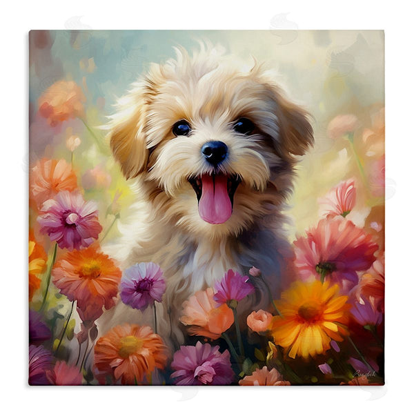 stupell industries Roozbeh | Dog in Daisy Meadow