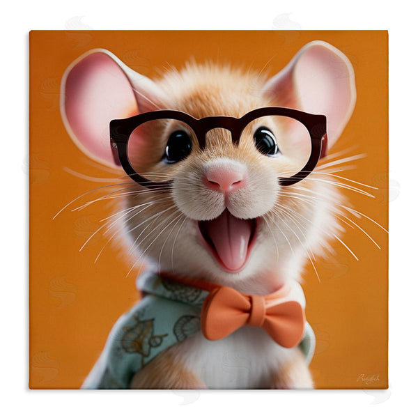 stupell industries Roozbeh | Happy Mouse on Orange