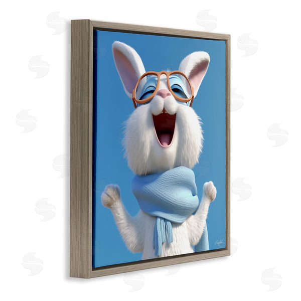 Stupell Industries Roozbeh | Happy Rabbit In Blue