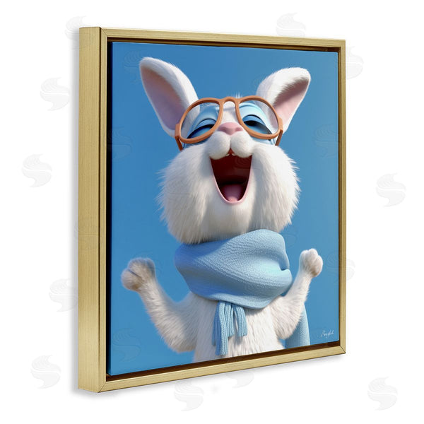 Stupell Industries Roozbeh | Happy Rabbit In Blue