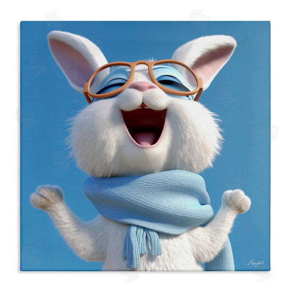stupell industries Roozbeh | Happy Rabbit in Blue