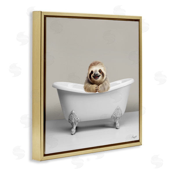 Stupell Industries Roozbeh | Happy Sloth In Bathtub