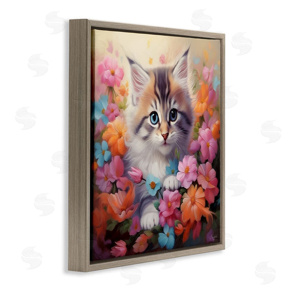 Stupell Industries Roozbeh | Kitten In Flower Meadow