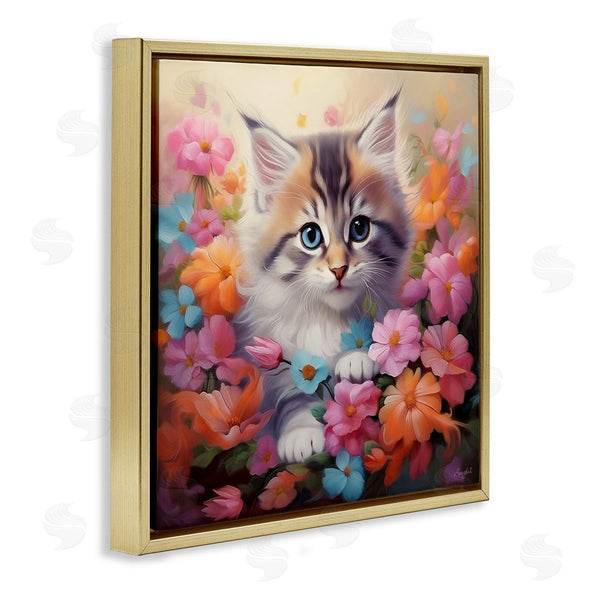 Stupell Industries Roozbeh | Kitten In Flower Meadow