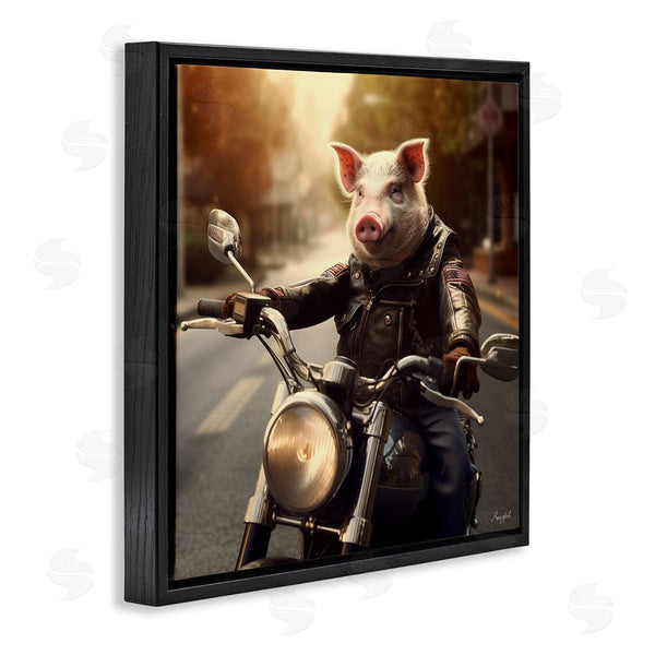 Stupell Industries Roozbeh | Pig Riding Motorcycle