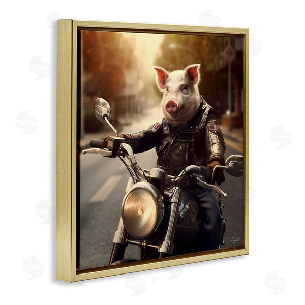 Stupell Industries Roozbeh | Pig Riding Motorcycle