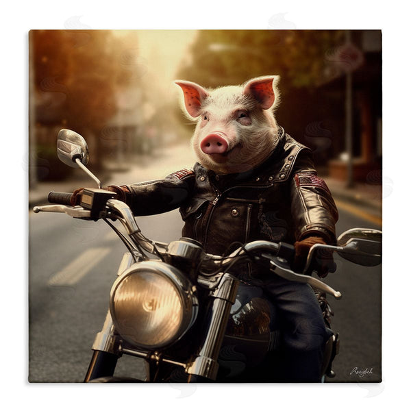 stupell industries Roozbeh | Pig Riding Motorcycle