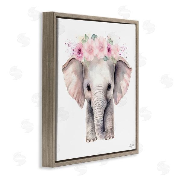 Stupell Industries Roozbeh | Pink Floral Elephant