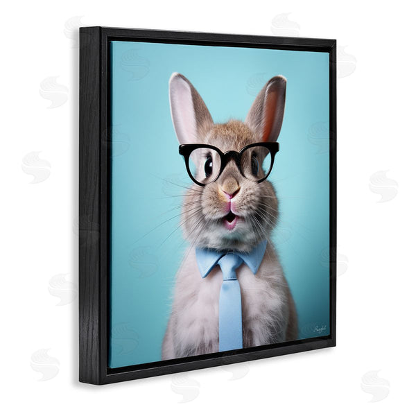 Stupell Industries Roozbeh | Rabbit On Blue Portrait