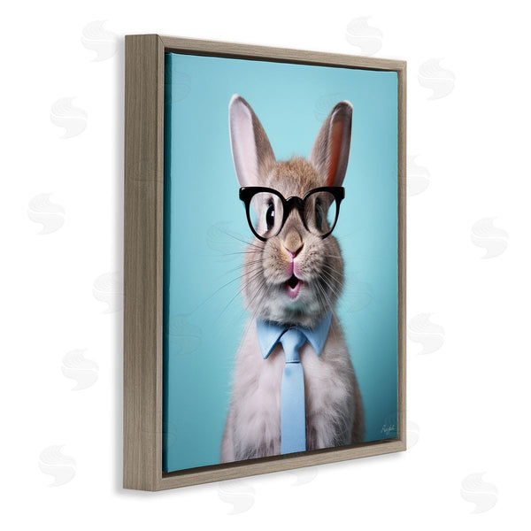 Stupell Industries Roozbeh | Rabbit On Blue Portrait