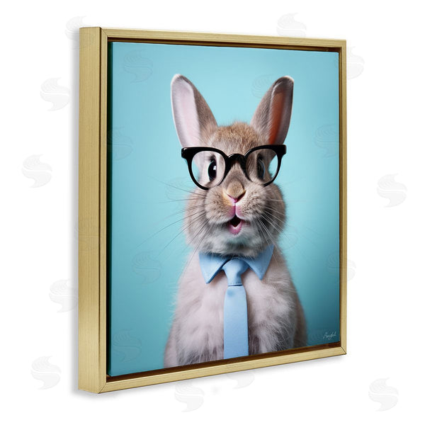 Stupell Industries Roozbeh | Rabbit On Blue Portrait
