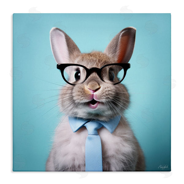 stupell industries Roozbeh | Rabbit on Blue Portrait