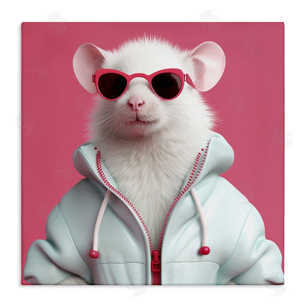 stupell industries Roozbeh | White Trendy Mouse