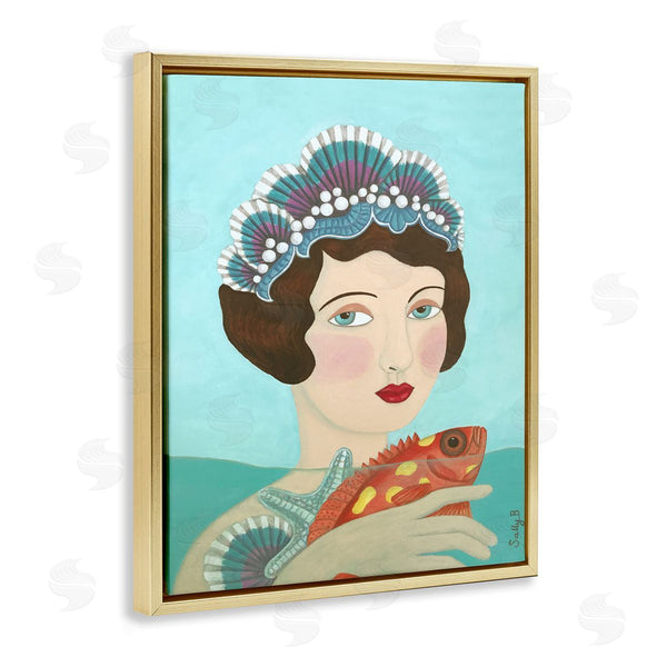 Stupell Industries Sally B | Woman And Fish Painting