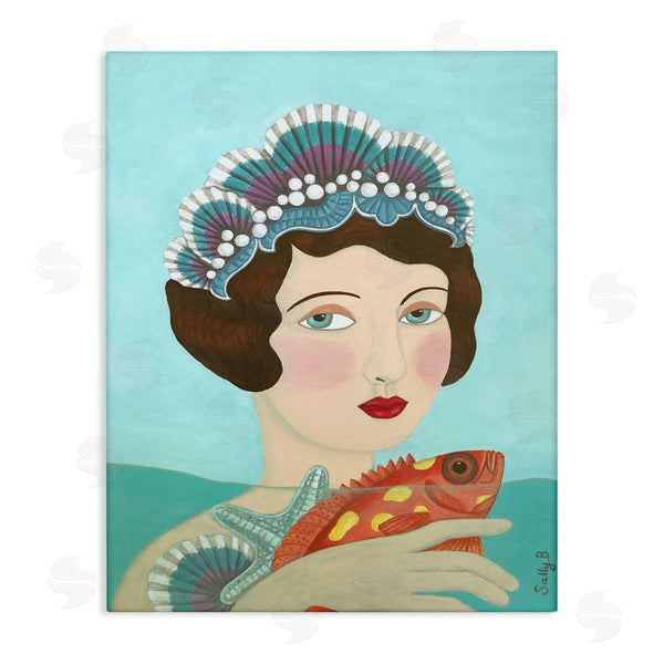 stupell industries Sally B | Woman And Fish Painting