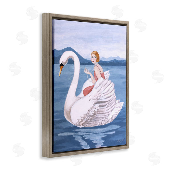 Stupell Industries Sally B | Woman And Swan Lake