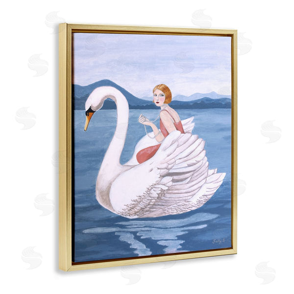 Stupell Industries Sally B | Woman And Swan Lake