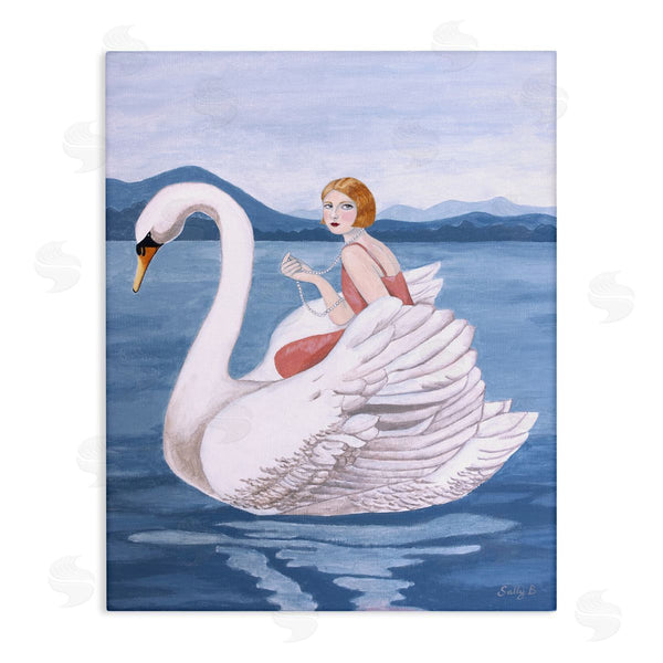 stupell industries Sally B | Woman And Swan Lake