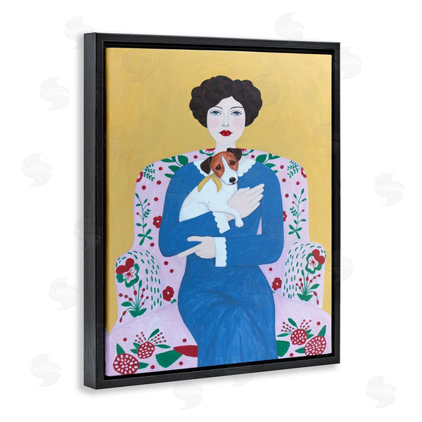 Stupell Industries Sally B | Woman & Dog On Armchair