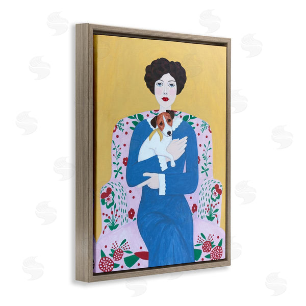 Stupell Industries Sally B | Woman & Dog On Armchair