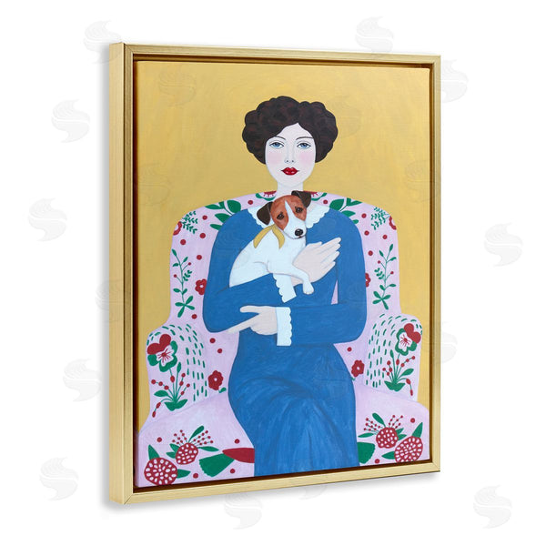 Stupell Industries Sally B | Woman & Dog On Armchair