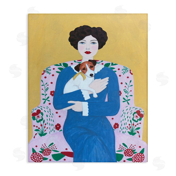 stupell industries Sally B | Woman & Dog On Armchair