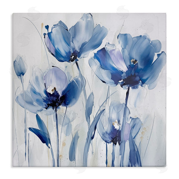 stupell industries Sasha | Blue Abstract Blooms