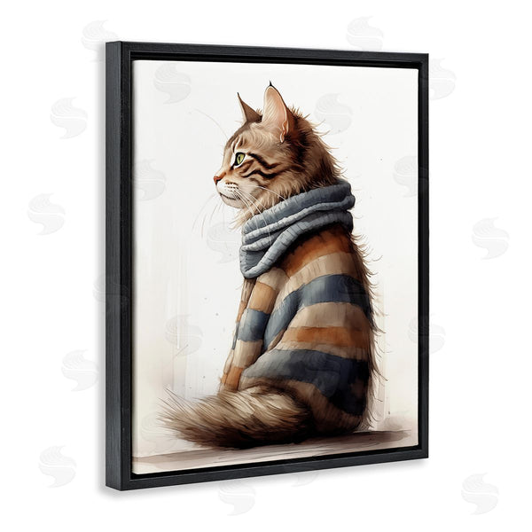 Stupell Industries Sasha | Cat In Striped Sweater