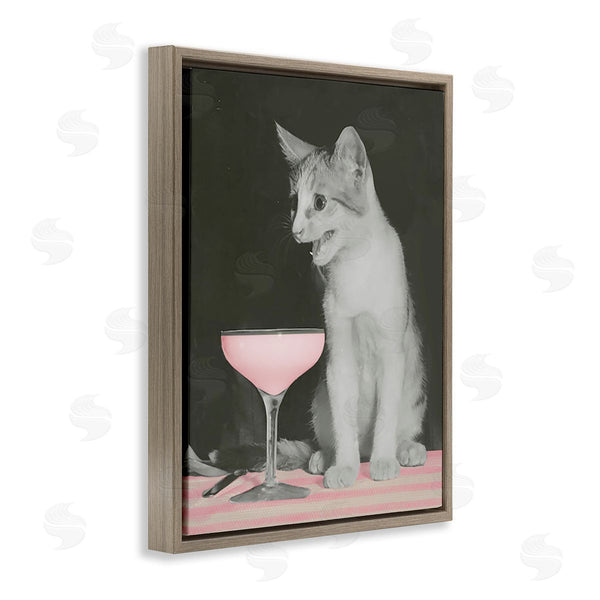 Stupell Industries Stupell Studio | Cat & Pink Drink