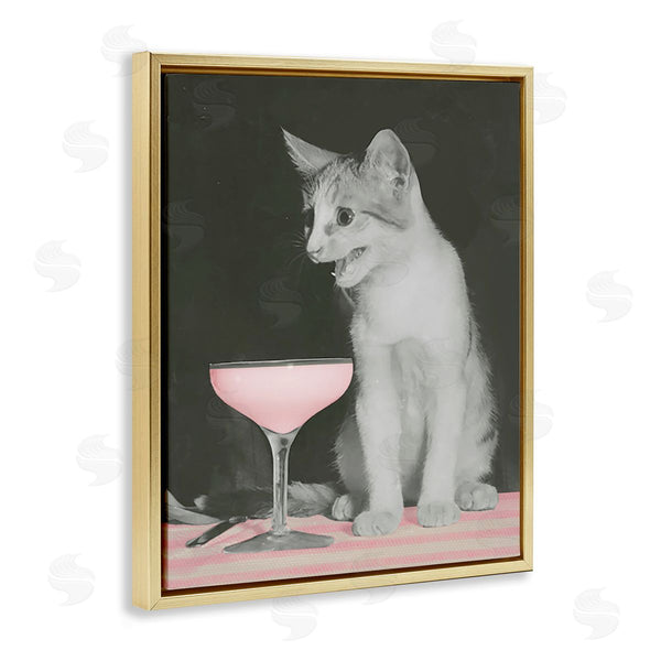 Stupell Industries Stupell Studio | Cat & Pink Drink