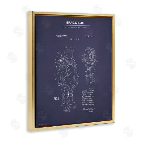 Stupell Industries Susan Ball | Space Suit Blueprint