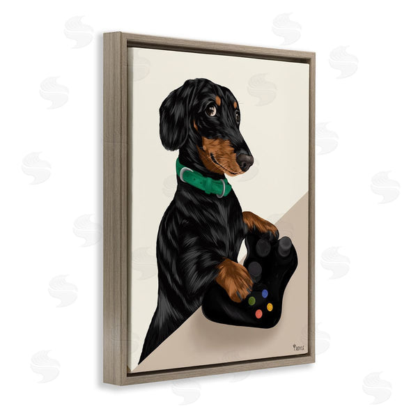Stupell Industries Tara Royle | Gamer Dachshund Dog