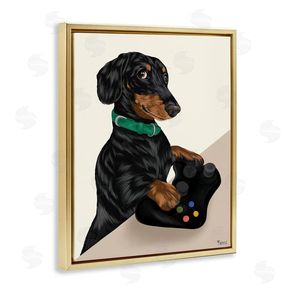 Stupell Industries Tara Royle | Gamer Dachshund Dog