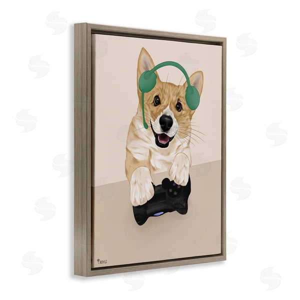 Stupell Industries Tara Royle | Happy Gamer Dog