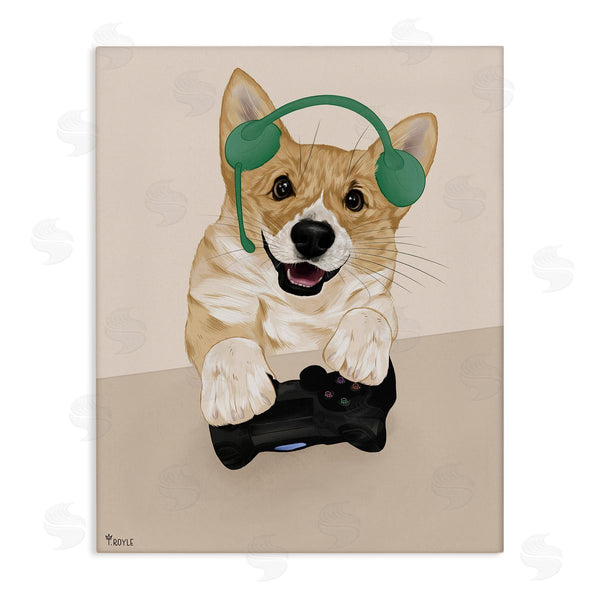 stupell industries Tara Royle | Happy Gamer Dog