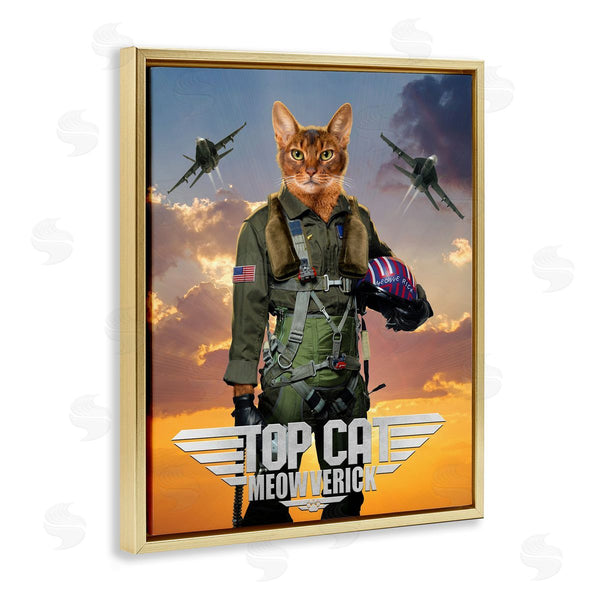 Stupell Industries Vincent Hie | Cat Pilot & Aircraft