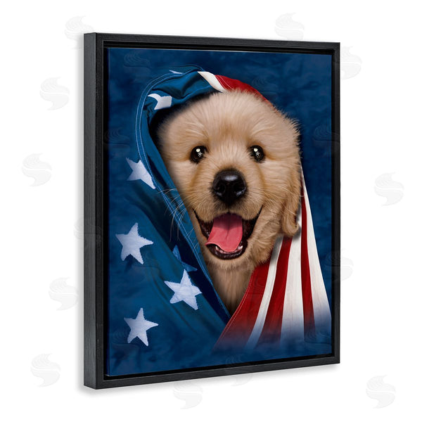 Stupell Industries Vincent Hie | Puppy & American Flag