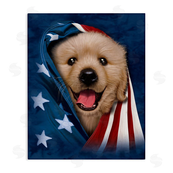 stupell industries Vincent Hie | Puppy & American Flag