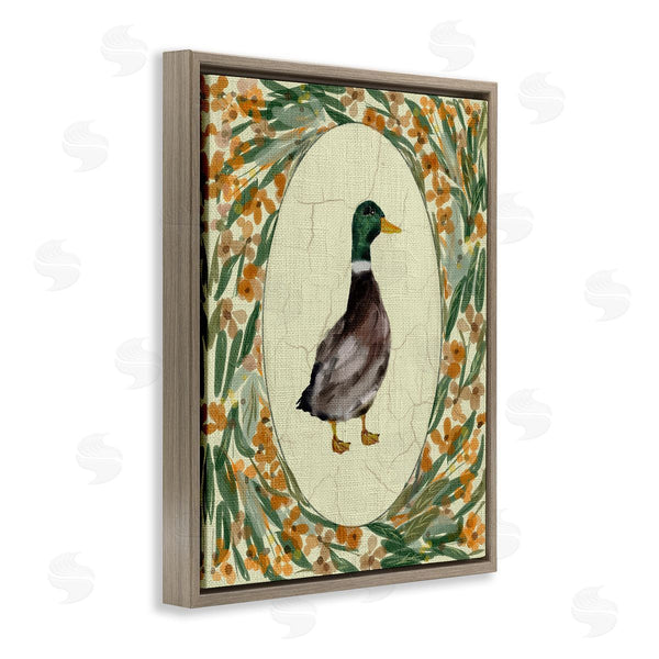 Stupell Industries Yen | Duck Portrait With Florals